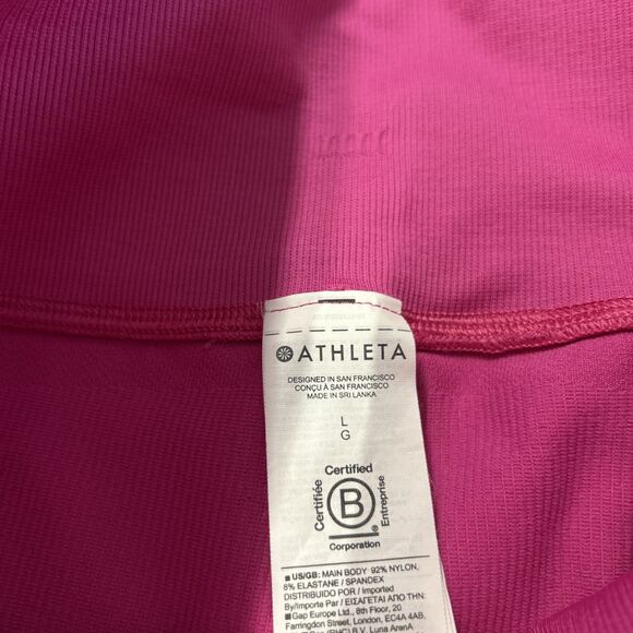 Athleta Hot Pink Aurora Seamless Ribbed High Rise Tight Leggings Large - Picture 9 of 15